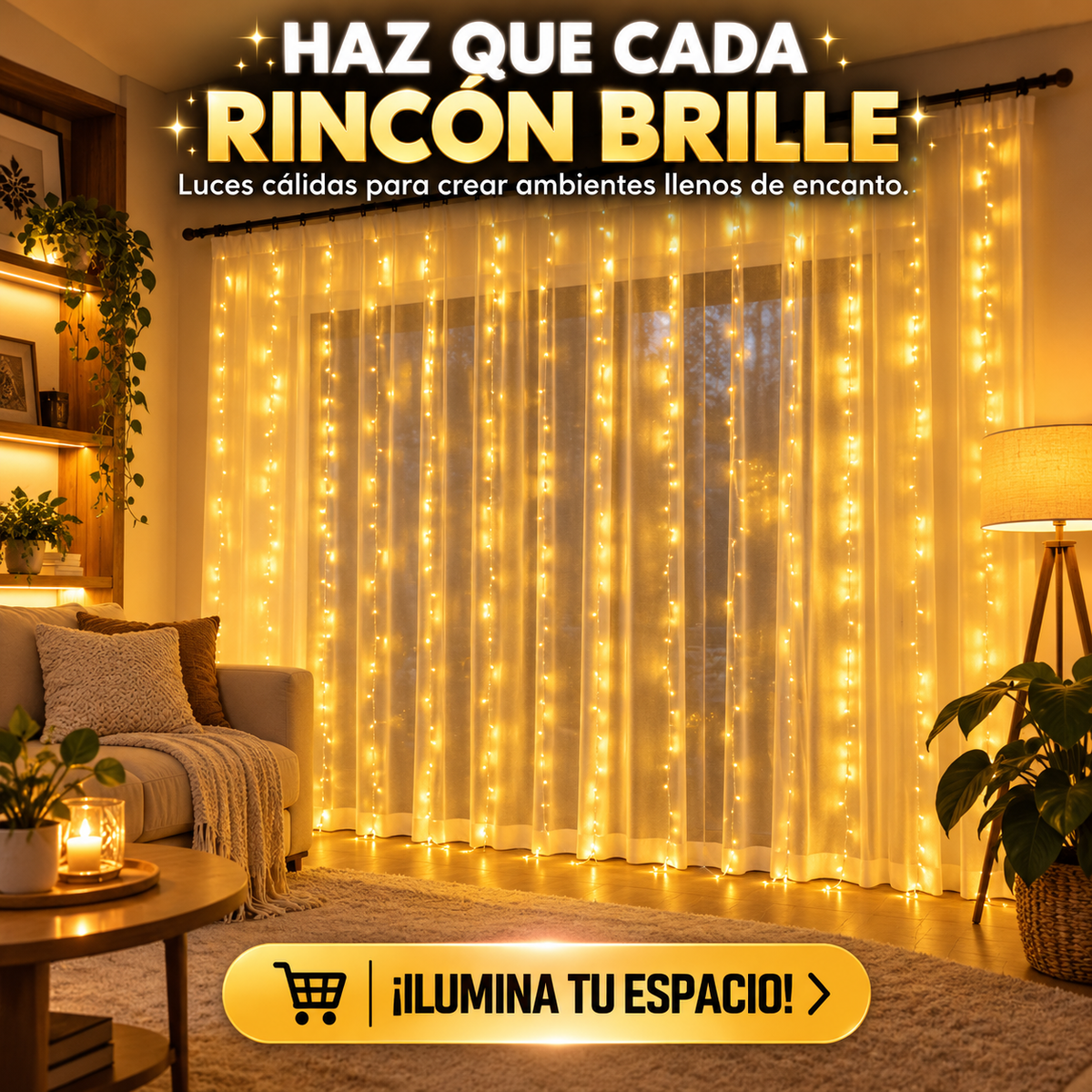CORTINAS DE LUCES LED PARA UNA DECORACIÓN MÁGICA