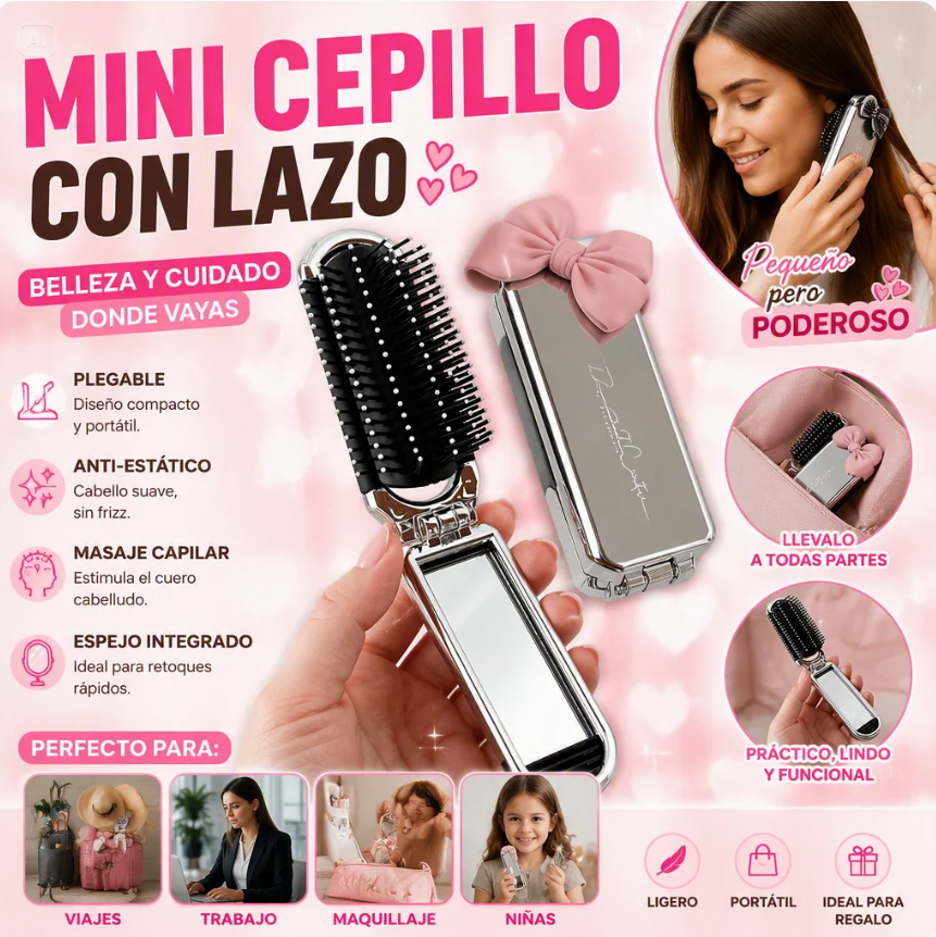 MINI CEPILLO DE PELO CON LAZO