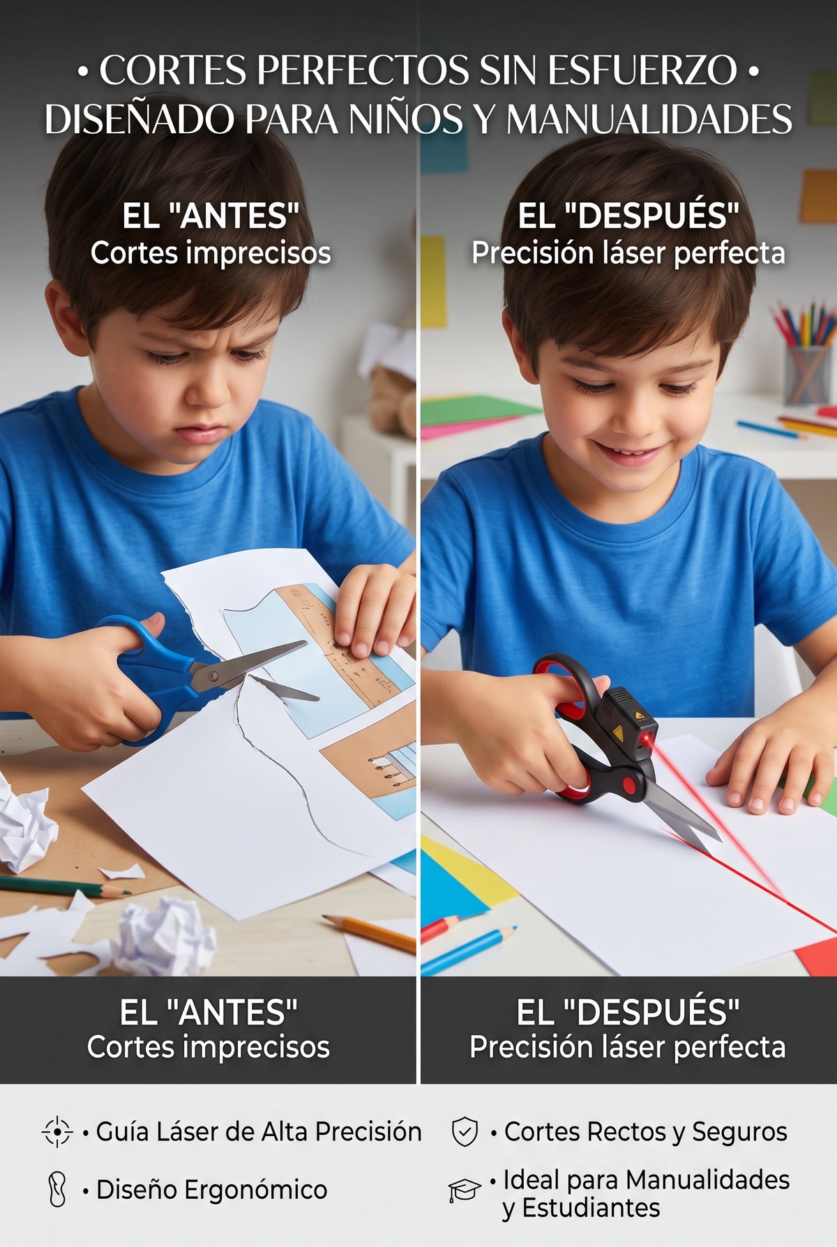 TIJERAS PROFESIONALES CON GUÍA LÁSER PARA CORTES MÁS PRECISOS Y CÓMODOS