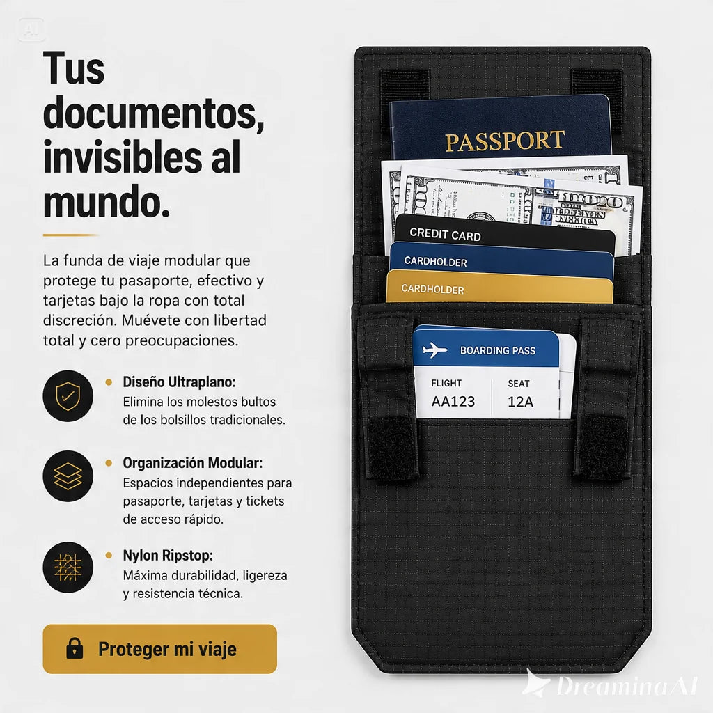 BILLETERA CINTURON DE SEGURIDAD-PROTECCION ANTIRROBO PARA VIAJES TIK