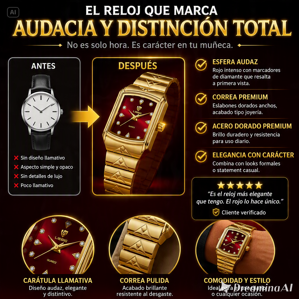 RELOJ ORO ROJO-ELEGANCIA ATEMPORAL EN EN CADA SEGUNDO