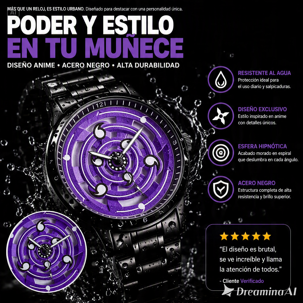 RELOJ URBANO GIRATORIO-ESFERA MORADA HIPNOTICA QUE ATRAE TODAS LAS MIRADAS