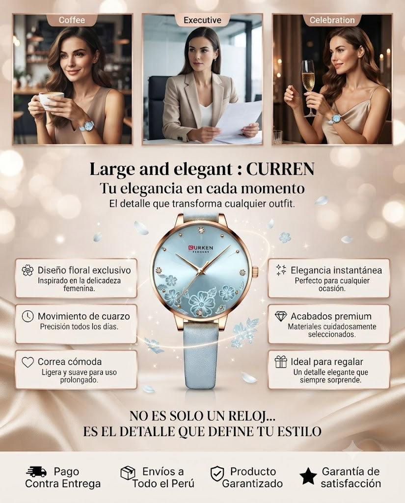 RELOJ CURREN CELESTIAL-UN TOQUE DE DISTINCION Y ELEGANCIA ATEMPORAL