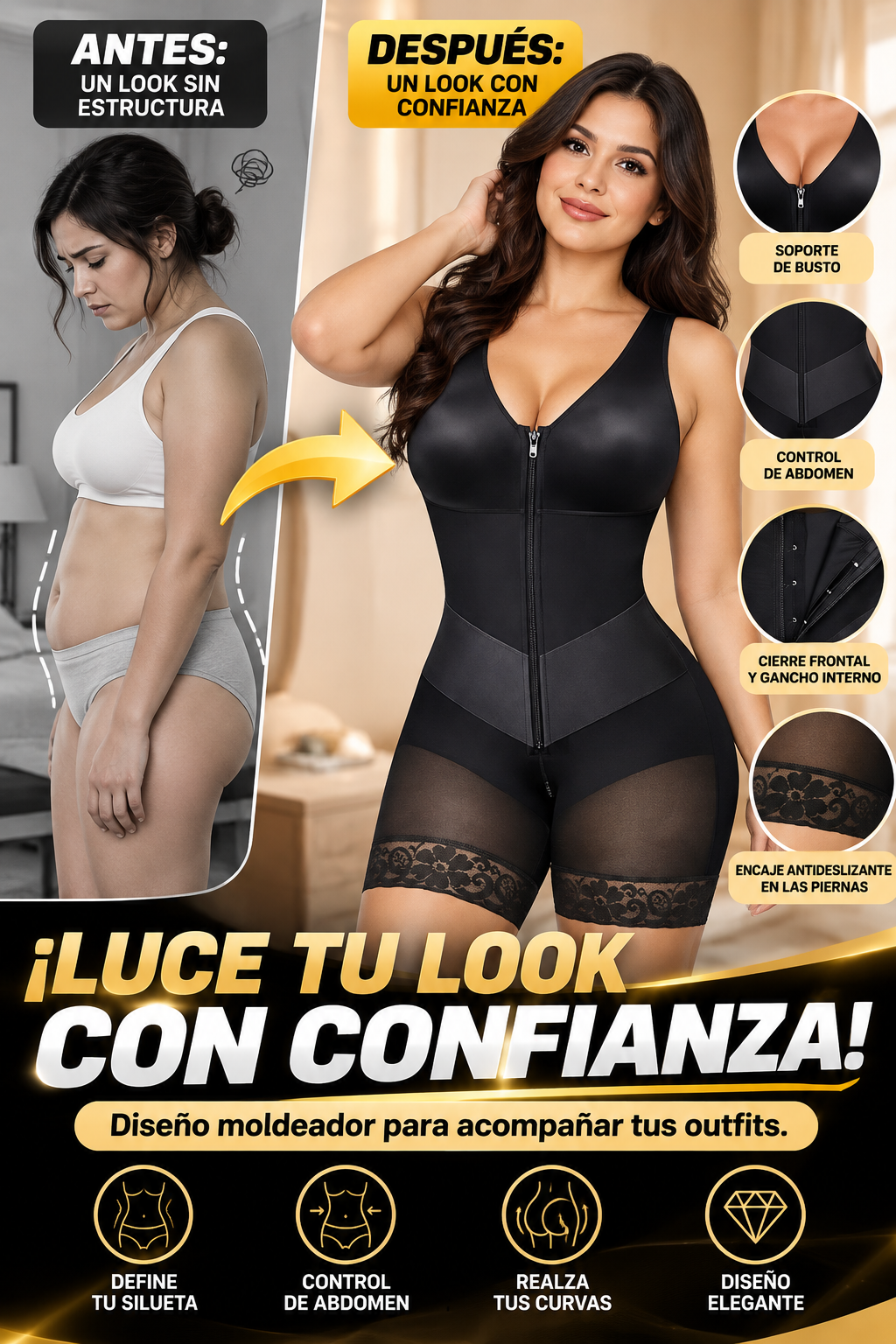LUCE TUS CURVAS CON UNA FAJA SHORT DE DISEÑO PREMIUM