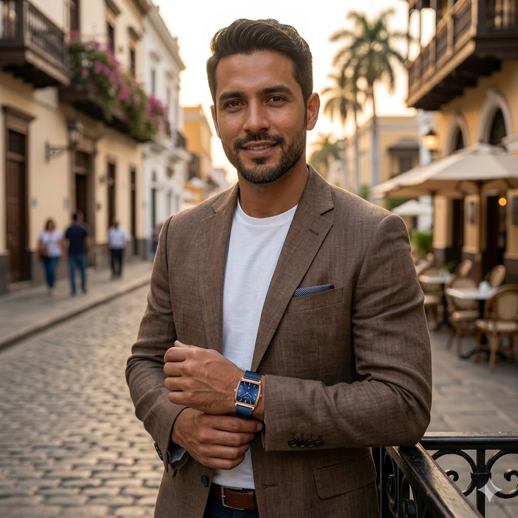 RELOJ POEDAGAR AZUL - DISEÑO UNICO Y SOFISTICADO