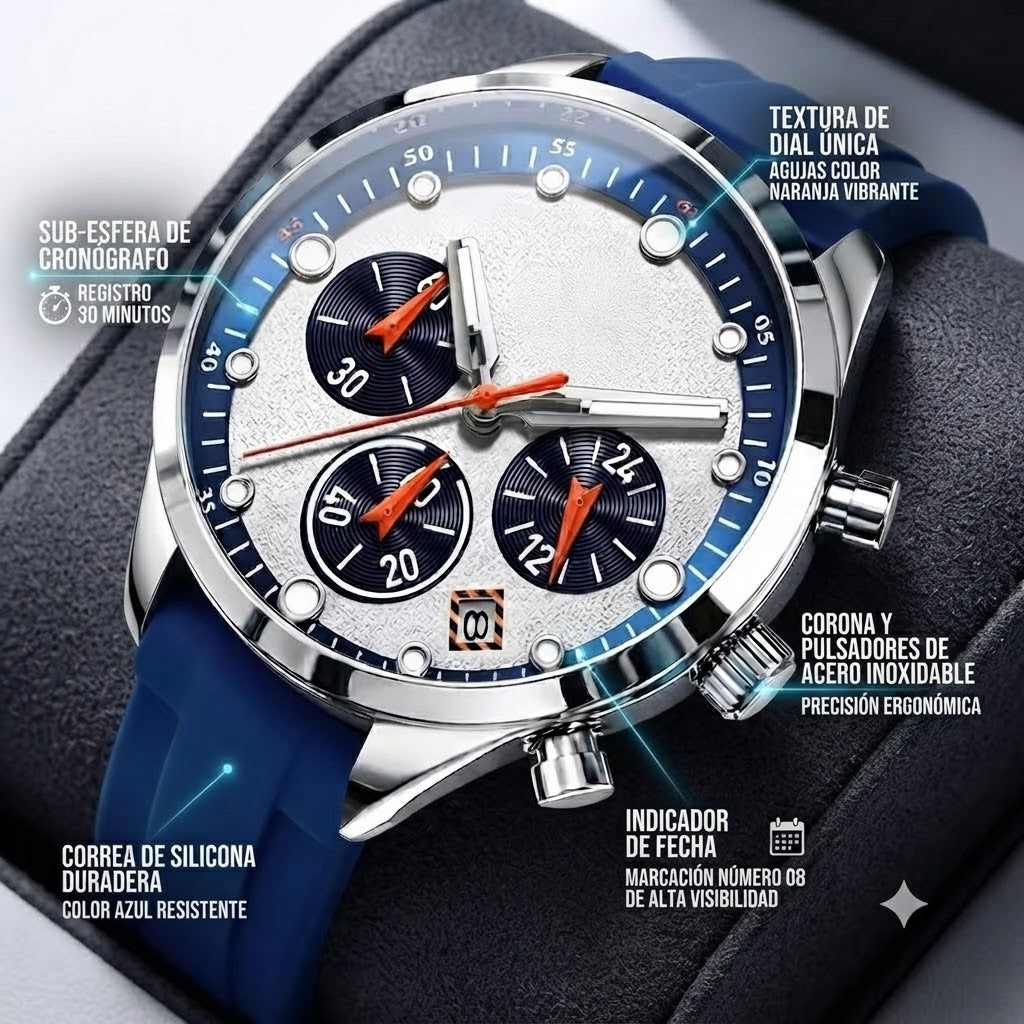 RELOJ CON DISEÑO DEPORTIVO Y ELEGANTE-COMODO Y FLEXIBLE IDEAL PARA TI