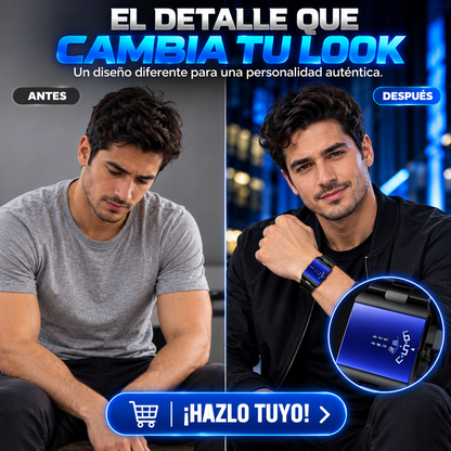 RELOJ FUTURISTA DE PANTALLA AZUL TIK