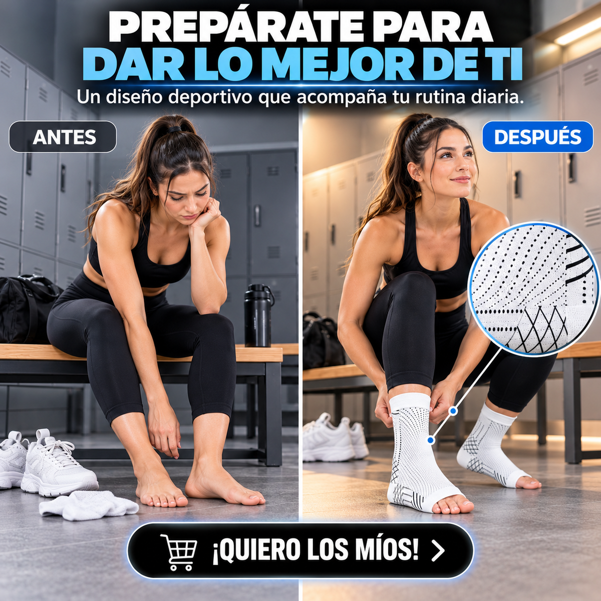 TOBILLERAS DE COMPRESIÓN DEPORTIVA-SOPORTE Y COMODIDAD EN CADA PASO (LLEVATE 2 PARES)