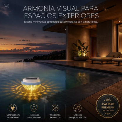 LAMPARA DE PISCINA-ESFERA DECORATIVA CON CARGA SOLAR