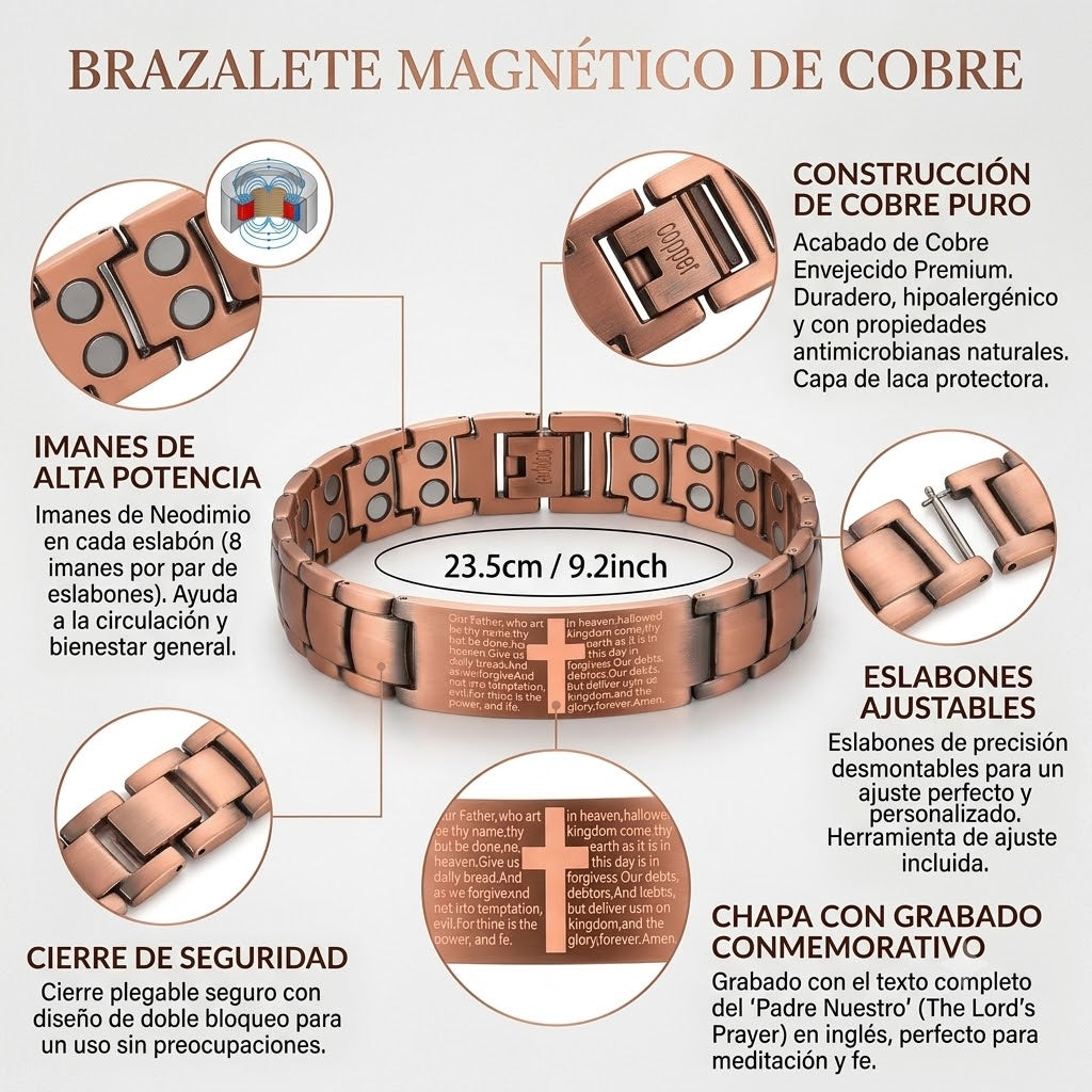 PULSERA MAGMETICA - LLEVA EN TU MANO UN SIMBOLO DE FÉ Y PROTECCION