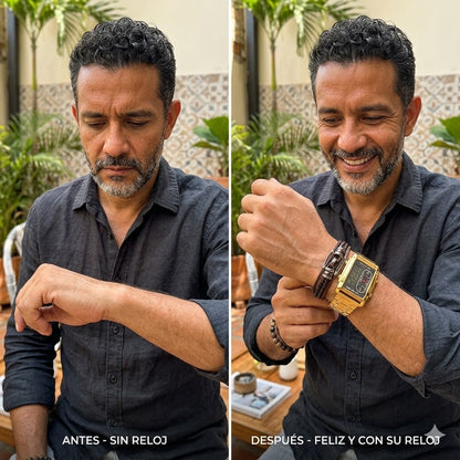 RELOJ DOBLE PANTALLA FUTURISTA - FABRICADO DE MATERIALES IMPECABLES