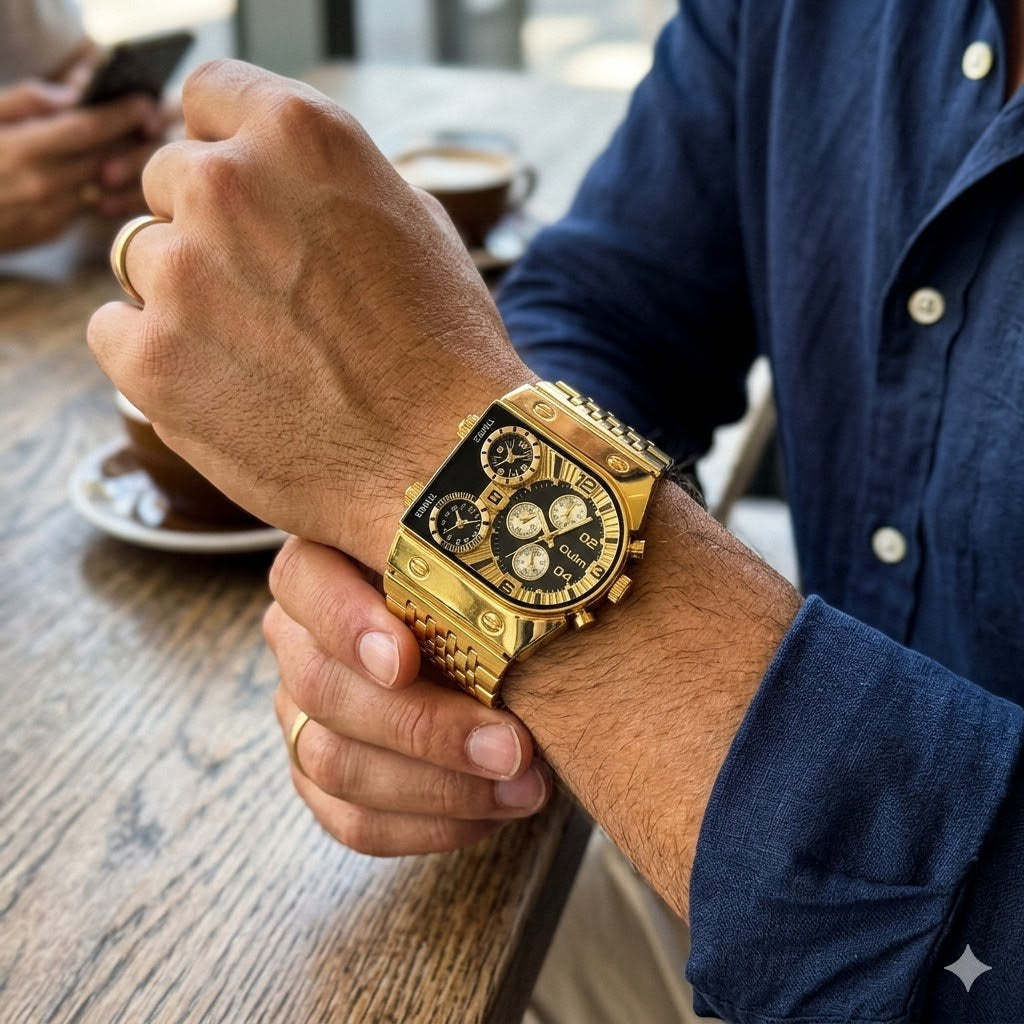 RELOJ DORADO FUTURISTA - RESISTENTE Y FUERTE A LOS GOLPES TIK