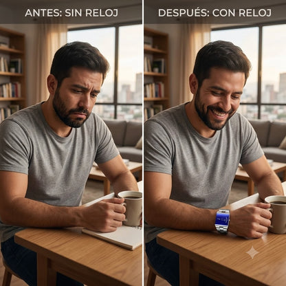RELOJ CON DISEÑO EXCLUSIVO - MATERIALES FINOS Y RESISTENTES AL AGUA