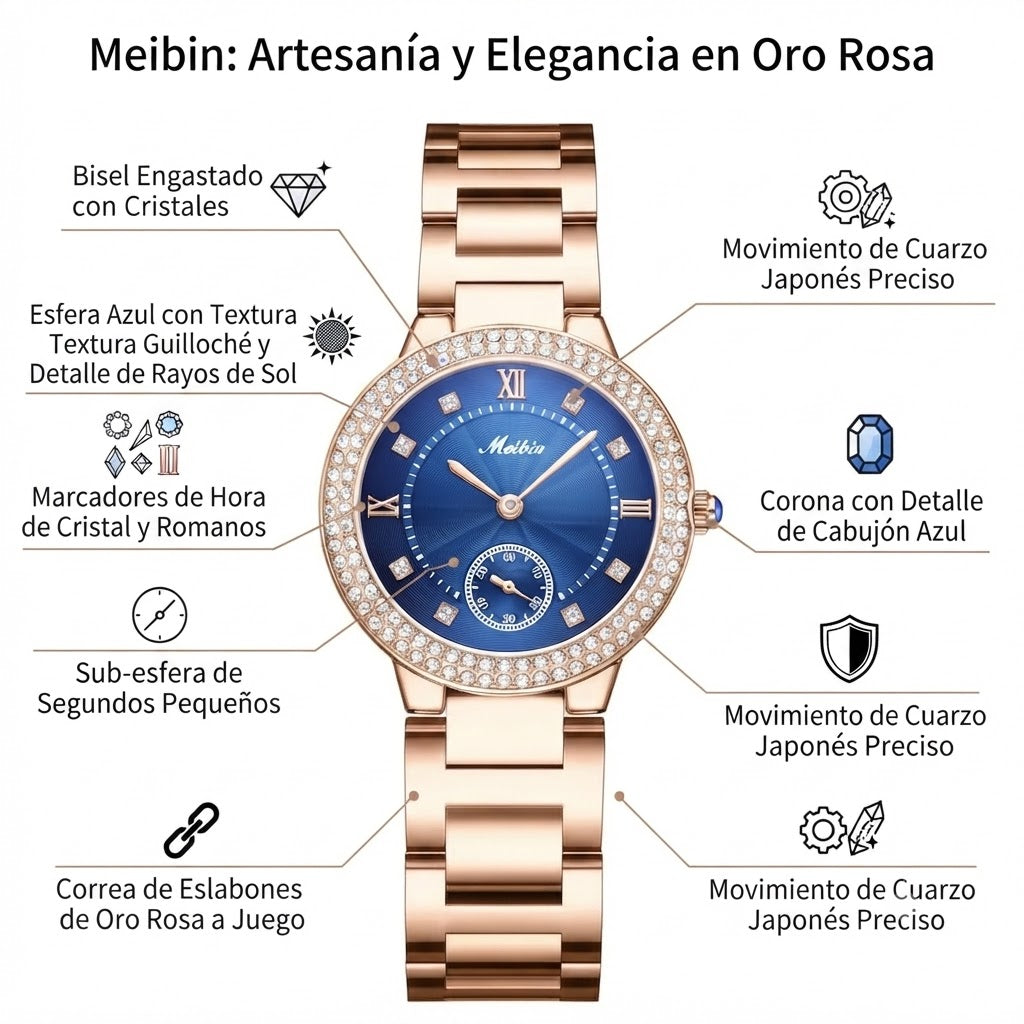RELOJ DE CUARZO AZUL-SOTISFICACION Y BRILLO QUE DESTACAN EN CADA MOMENTO