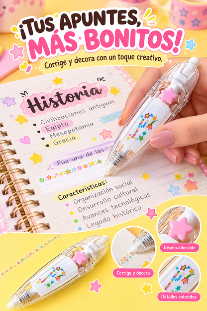 CINTA DECORATIVA ESTRELLA-DECORA TUS APUNTES CON MAGIA Y CREATIVIDAD