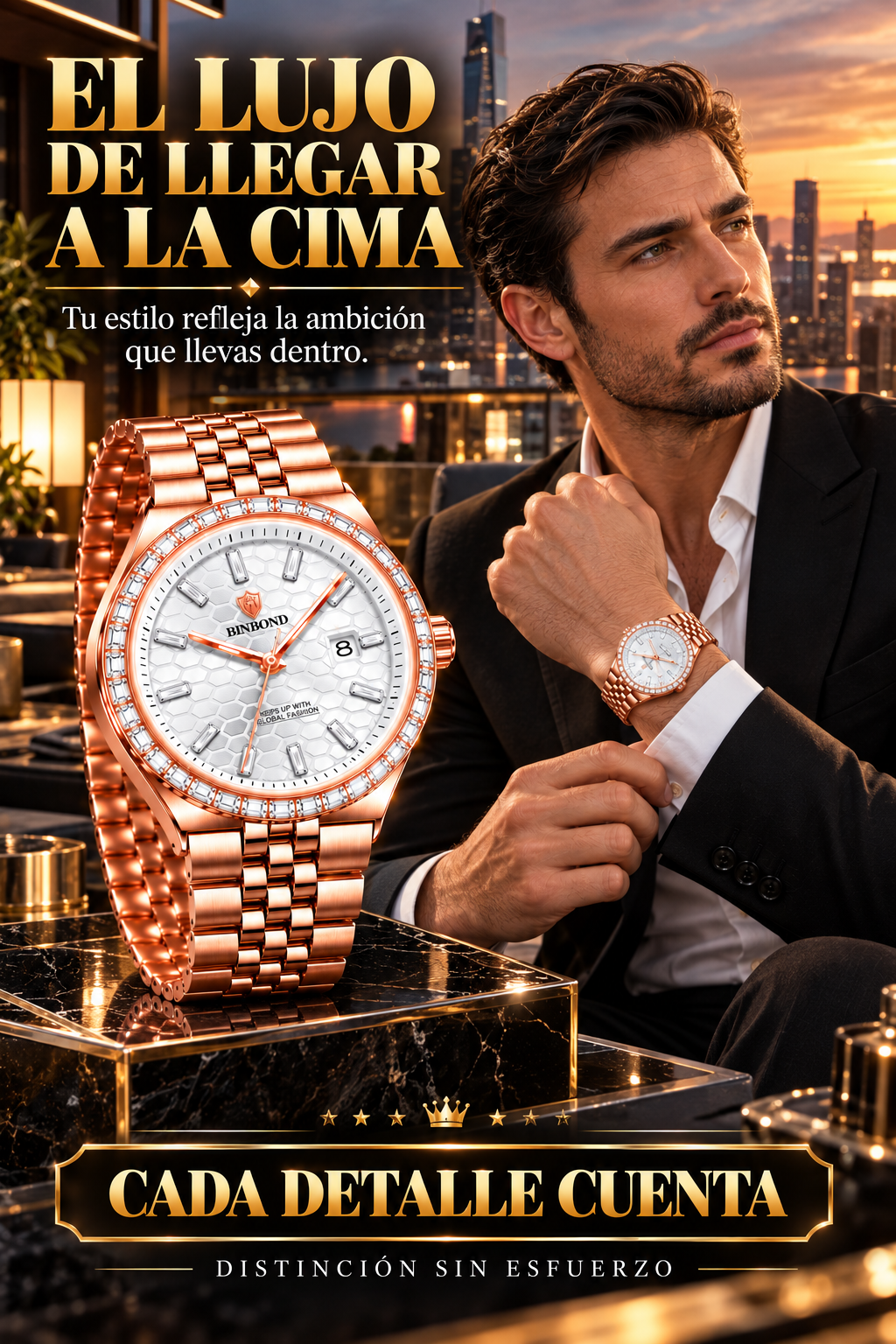 RELOJ HOMBRE ELEGANTE-DESCUBRE LA ELEGANCIA Y EL LUJO QUE HARÁN BRILLAR CADA MOMENTO DE TU VIDA