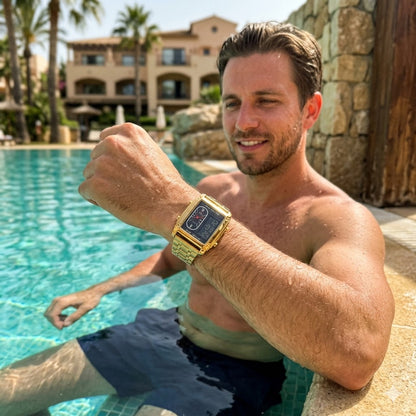 RELOJ DOBLE PANTALLA FUTURISTA - FABRICADO DE MATERIALES IMPECABLES