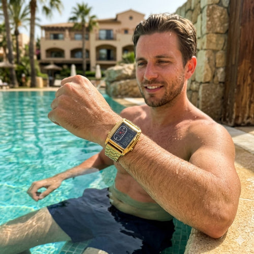 RELOJ DOBLE PANTALLA FUTURISTA - FABRICADO DE MATERIALES IMPECABLES