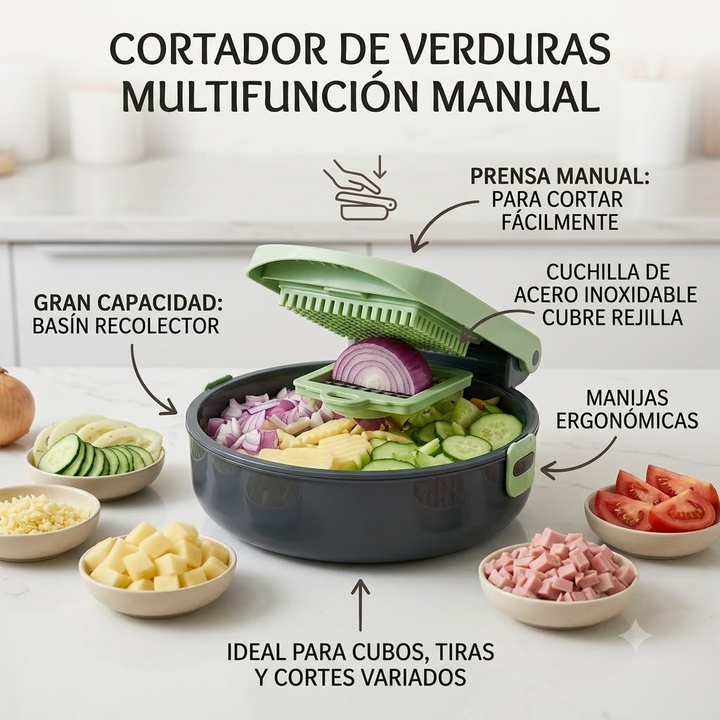 CORTADOR DE VERDURAS MULTIFUNCIONAL - COCINA RAPIDO Y FACIL TODOOS LOS DIAS
