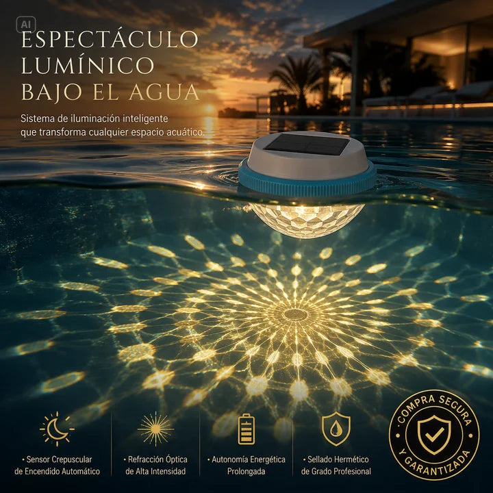 LAMPARA DE PISCINA-ESFERA DECORATIVA CON CARGA SOLAR