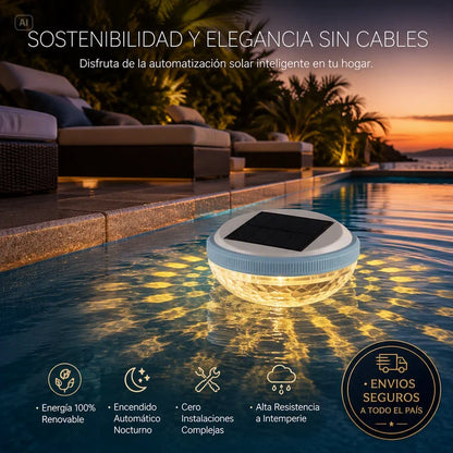 LAMPARA DE PISCINA-ESFERA DECORATIVA CON CARGA SOLAR