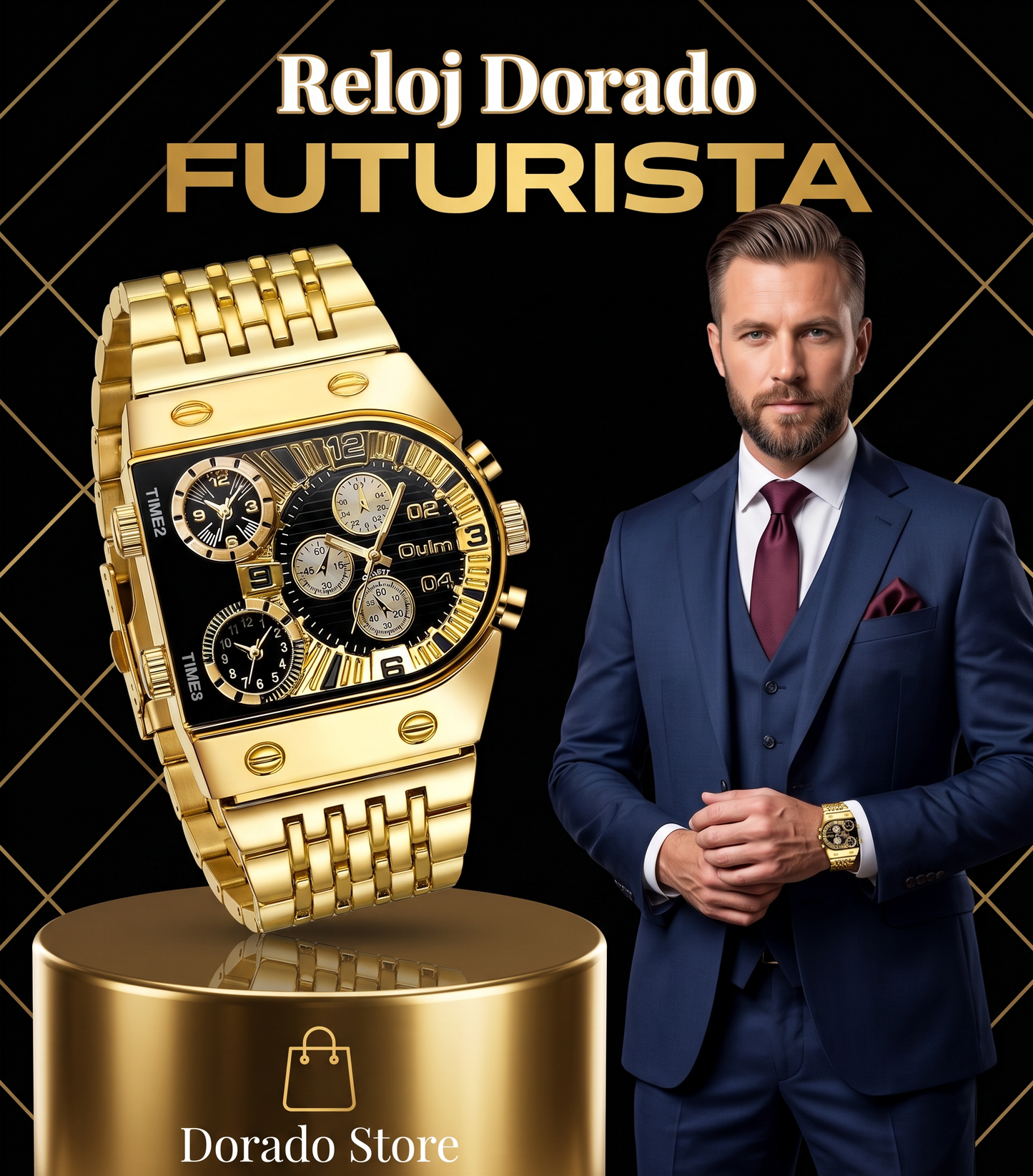 RELOJ DORADO FUTURISTA - RESISTENTE Y POTENTE A LAS SALPICADURAS LA