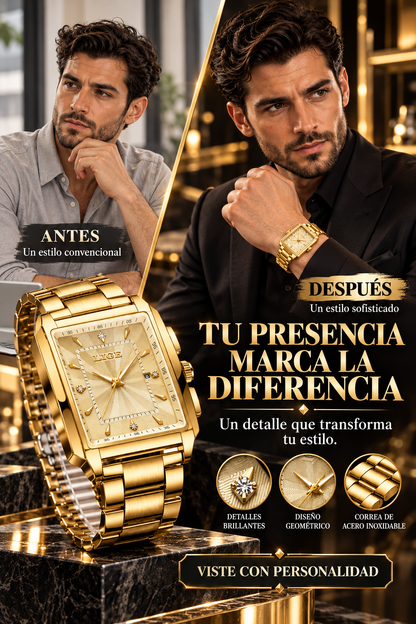 RELOJ DORADO DE LUJO -   DISTINCIÓN CON ACABADOS DE ALTA GAMA EN CADA DETALLE