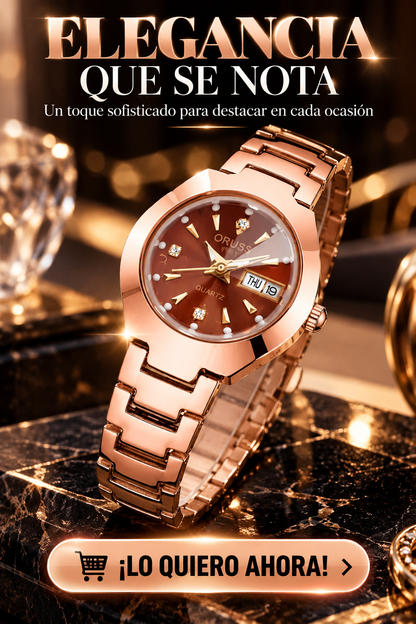 RELOJ DE LUJO ORO ROSA
