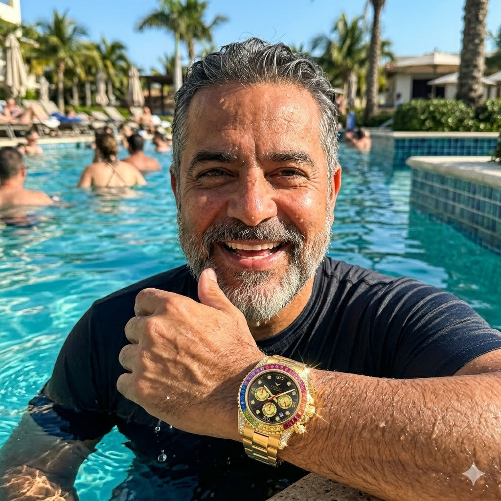 RELOJ DISEÑO ARCO IRIS - CON ACABADOS BRILLANTES  Y EXCLUSIVOS QUE ENAMORAN