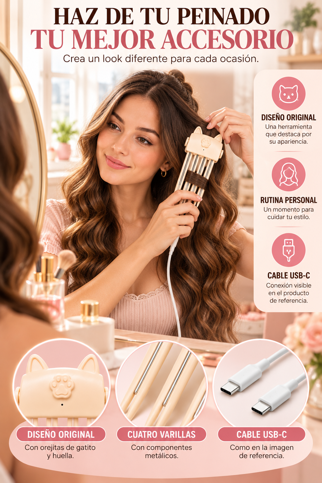 CLIP TÉRMICO INALÁMBRICO-DALE VOLUMEN A TU CABELLO DESDE LA RAÍZ SIN COMPLICACIONES