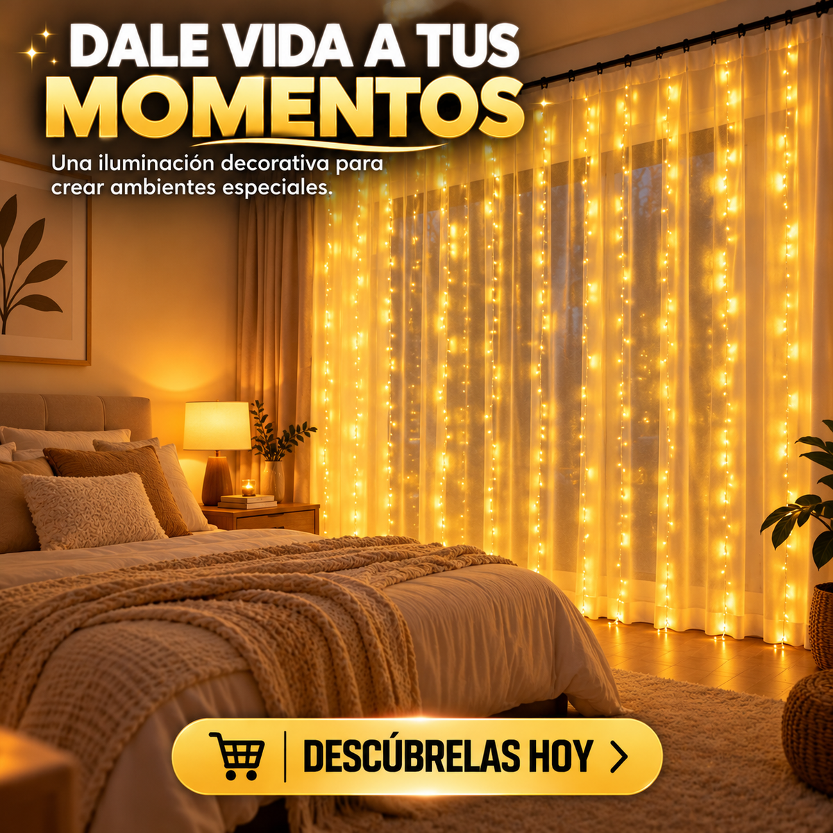 CORTINAS DE LUCES LED PARA UNA DECORACIÓN MÁGICA