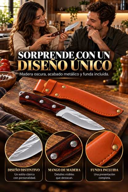 CUCHILLO DE CAMPO-DESCUBRE UN CUCHILLO DE HOJA METÁLICA CON MANGO ERGONÓMICO