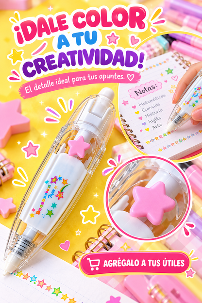 CINTA DECORATIVA ESTRELLA-DECORA TUS APUNTES CON MAGIA Y CREATIVIDAD