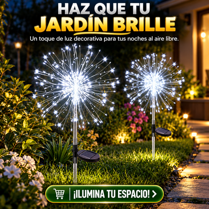 LUCES SOLARES LED TIPO FUEGOS ARTIFICIALES PARA TU JARDÍN
