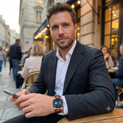 RELOJ ESTRELLADO-UN DISEÑO INSPIRADO EN EL UNIVERSO PARA HOMBRES CON ESTILO