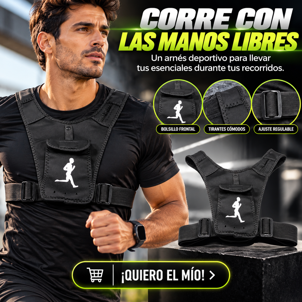 CHALECO DEPORTIVO PARA CORRER CON BOLSILLO FRONTAL