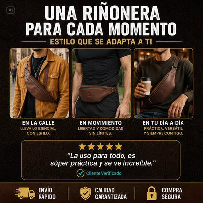CANGURERA DE CUERO RESISTENTE-MAXIMA RESISTENCIA, COMODIDAD Y DISEÑO SOFISFICADO