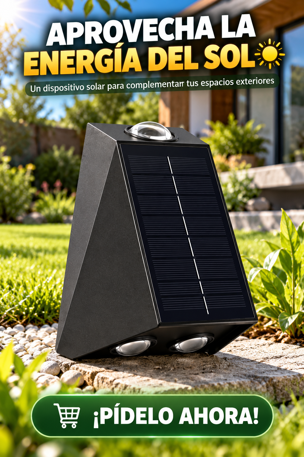 LÁMPARA SOLAR DE PARED CON LUZ DOBLE-ILUMINA TU FACHADA CON ENERGÍA SOLAR(PACK 2 UNIDADES)