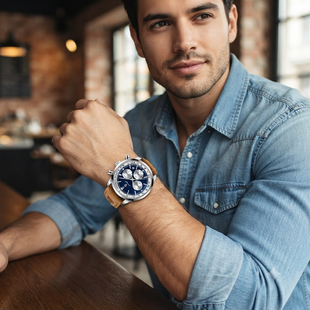 POEDAGAR VANGUARD BLUE-ELEGANCIA DEPORTIVA CON PRECISION Y ESTILO EN CADA SEGUNDO
