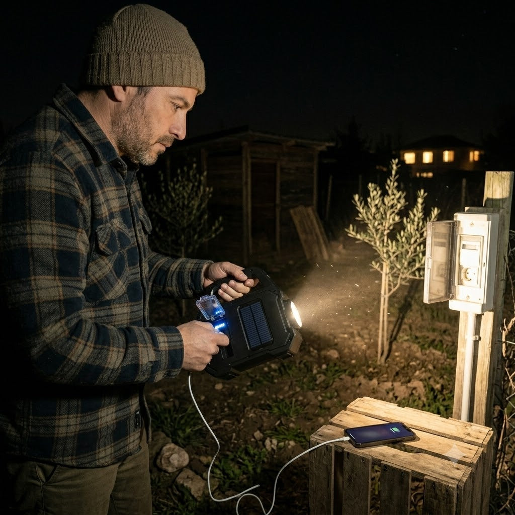 LINTERNA LED RECARGABLE CON LUZ SOLAR - ILUMINA TUS NOCHES OSCURAS