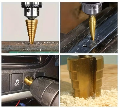 BROCAS ESCALONADAS - POTENCIA Y PRECISION AL PERFORAR ( 6 BROCAS)
