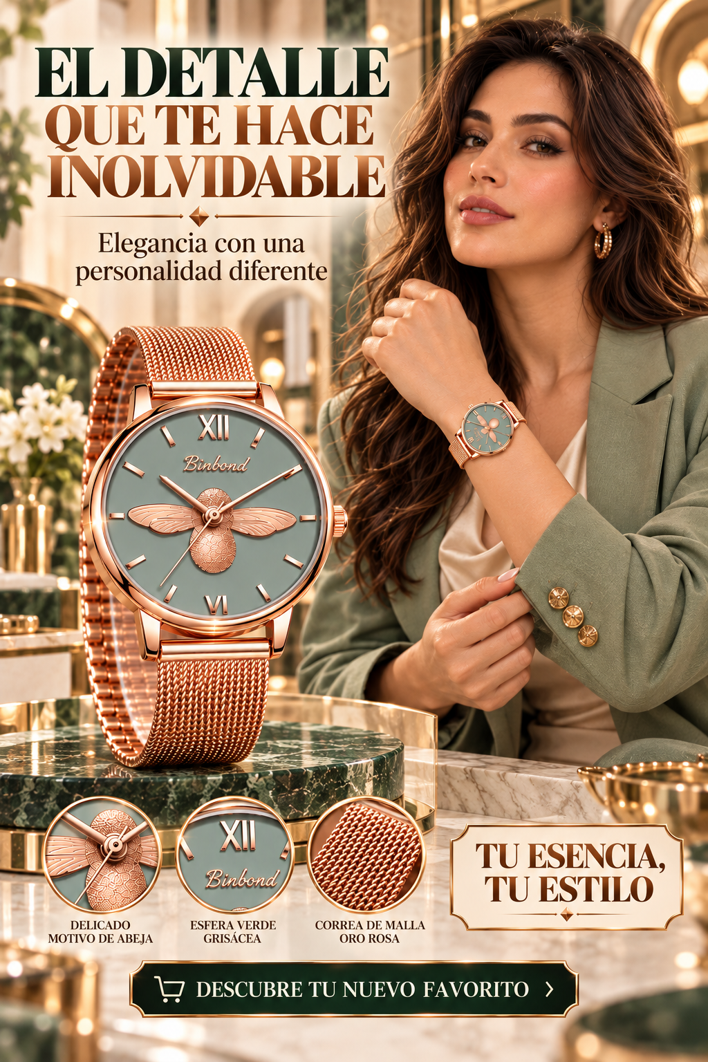 RELOJ CIGARRA-UN DISEÑO EXCLUSIVO QUE COMBINA ELEGANCIA, DELICADEZA Y LUJO EN CADA DETALLE