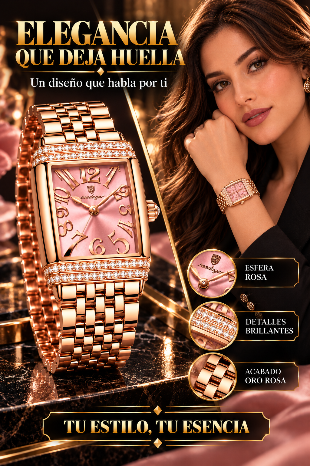RELOJ MINIMALISTA ELEGANTE-EL LUJO Y LA ELEGANCIA SE UNEN EN UN DISEÑO QUE ROBA MIRADAS