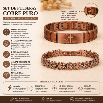 PACK DE DOS PULSERAS-MAGNETICAS- ELEGANCIA, BIENESTAR Y ENERGIA EN TU MUÑECA