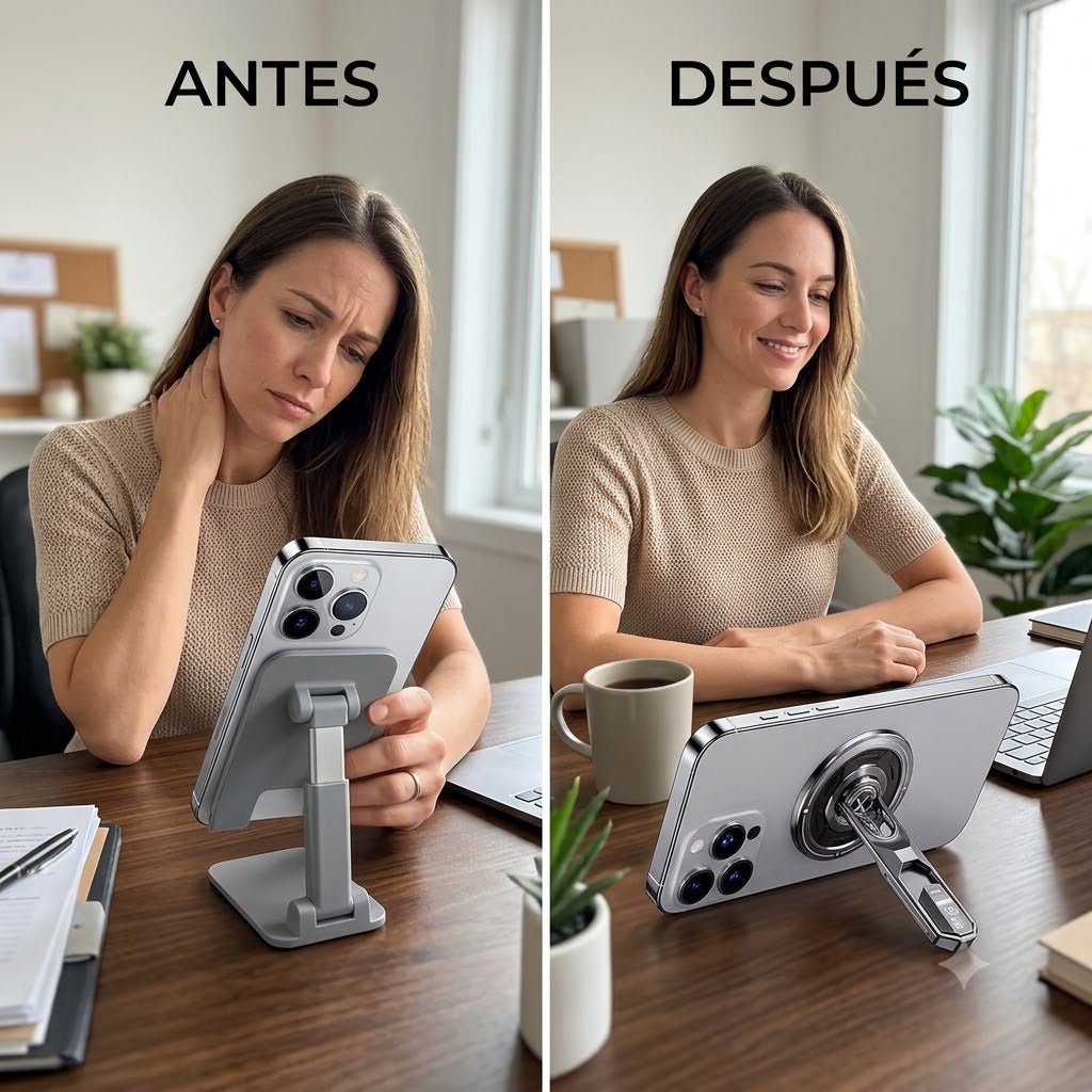 SOPORTE MAGNETICO PARA CELULAR - CON ANILLO GIRATORIO PARA DAR SEGURIDAD