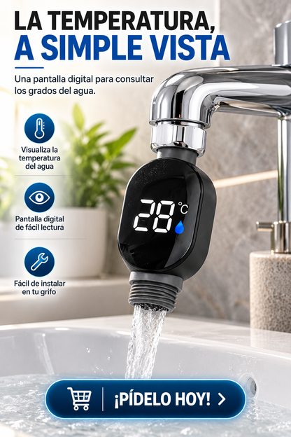 TERMÓMETRO DIGITAL PARA GRIFO CON PANTALLA LED