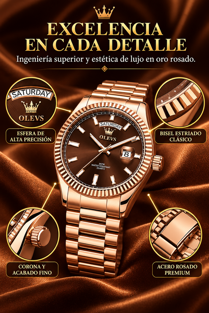 RELOJ PARA HOMBRE BAÑADO EN ORO ROSA-EL PODER DEL TIEMPO EN TUS MANOS