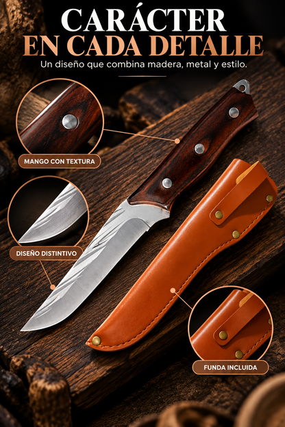 CUCHILLO DE CAMPO-DESCUBRE UN CUCHILLO DE HOJA METÁLICA CON MANGO ERGONÓMICO