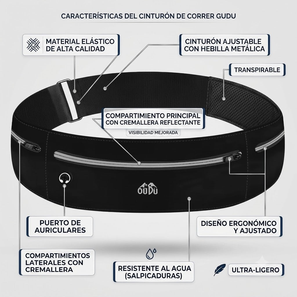 CINTURON RUNNER PRO-MAS COMODIDAD Y ALMACENAMIENTO SIN ESTORBAR TUS MOVIMIENTOS