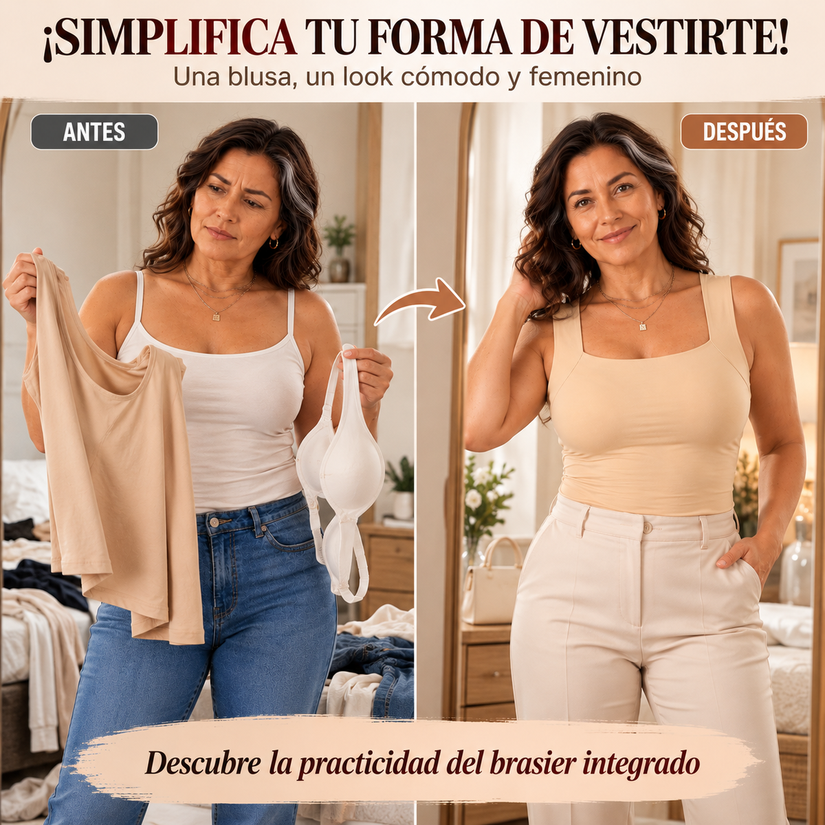 CAMISETA MOLDEADORA CON SOSTÉN INTEGRADO